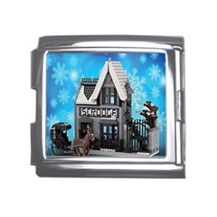 Winter Village Snow Brick Buildings Mega Link Italian Charm (18mm) by artworkshop