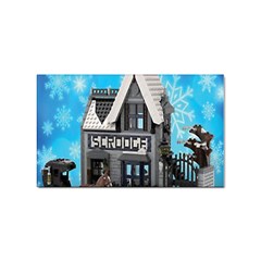 Winter Village Snow Brick Buildings Sticker Rectangular (10 Pack) by artworkshop