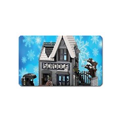 Winter Village Snow Brick Buildings Magnet (name Card)