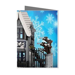 Winter Village Snow Brick Buildings Mini Greeting Cards (pkg Of 8) by artworkshop