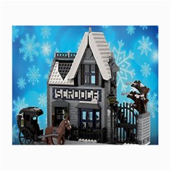 Winter Village Snow Brick Buildings Small Glasses Cloth by artworkshop