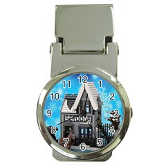 Winter Village Snow Brick Buildings Money Clip Watches by artworkshop