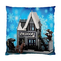 Winter Village Snow Brick Buildings Standard Cushion Case (two Sides) by artworkshop