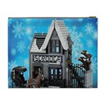 Winter Village Snow Brick Buildings Cosmetic Bag (XL) Back