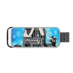 Winter Village Snow Brick Buildings Portable Usb Flash (one Side) by artworkshop