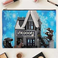 Winter Village Snow Brick Buildings Cosmetic Bag (xxxl) by artworkshop