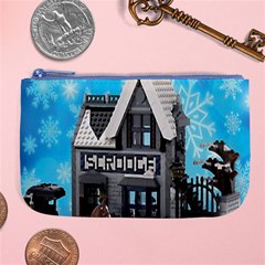 Winter Village Snow Brick Buildings Large Coin Purse by artworkshop