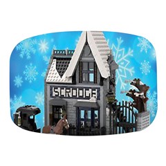 Winter Village Snow Brick Buildings Mini Square Pill Box by artworkshop