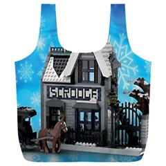 Winter Village Snow Brick Buildings Full Print Recycle Bag (xxxl)