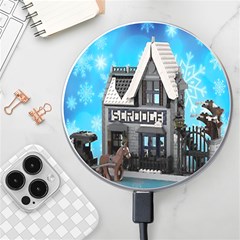 Winter Village Snow Brick Buildings Wireless Charger by artworkshop