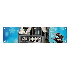 Winter Village Snow Brick Buildings Banner And Sign 4  X 1  by artworkshop