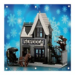 Winter Village Snow Brick Buildings Banner And Sign 3  X 3  by artworkshop