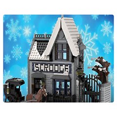 Winter Village Snow Brick Buildings Flano Blanket (medium)