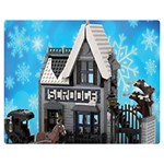 Winter Village Snow Brick Buildings Flano Blanket (Medium) 60 x50  Blanket Front