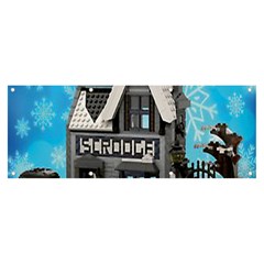 Winter Village Snow Brick Buildings Banner And Sign 8  X 3  by artworkshop