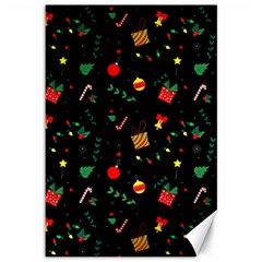 Christmas Pattern Texture Colorful Wallpaper Canvas 12  X 18  by Ravend