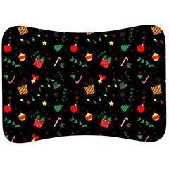 Christmas Pattern Texture Colorful Wallpaper Velour Seat Head Rest Cushion by Ravend