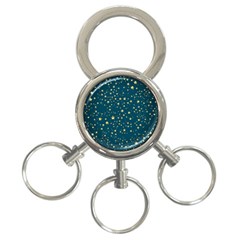 Star Golden Pattern Christmas Design White Gold 3-ring Key Chain by Ravend