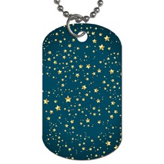 Star Golden Pattern Christmas Design White Gold Dog Tag (one Side)