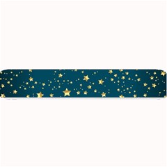 Star Golden Pattern Christmas Design White Gold Small Bar Mat by Ravend