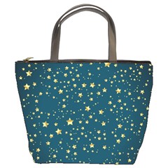 Star Golden Pattern Christmas Design White Gold Bucket Bag by Ravend