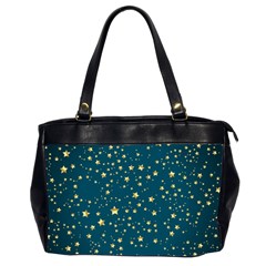 Star Golden Pattern Christmas Design White Gold Oversize Office Handbag (2 Sides) by Ravend