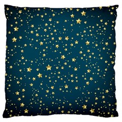 Star Golden Pattern Christmas Design White Gold Large Cushion Case (one Side) by Ravend