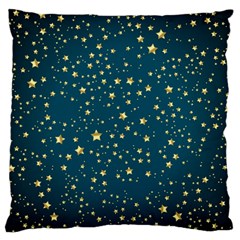 Star Golden Pattern Christmas Design White Gold Standard Flano Cushion Case (two Sides) by Ravend