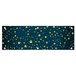 Star Golden Pattern Christmas Design White Gold Banner and Sign 6  x 2  Front