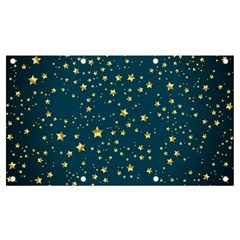 Star Golden Pattern Christmas Design White Gold Banner And Sign 7  X 4  by Ravend