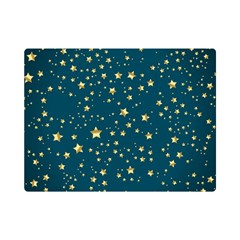 Star Golden Pattern Christmas Design White Gold Flano Blanket (mini) by Ravend