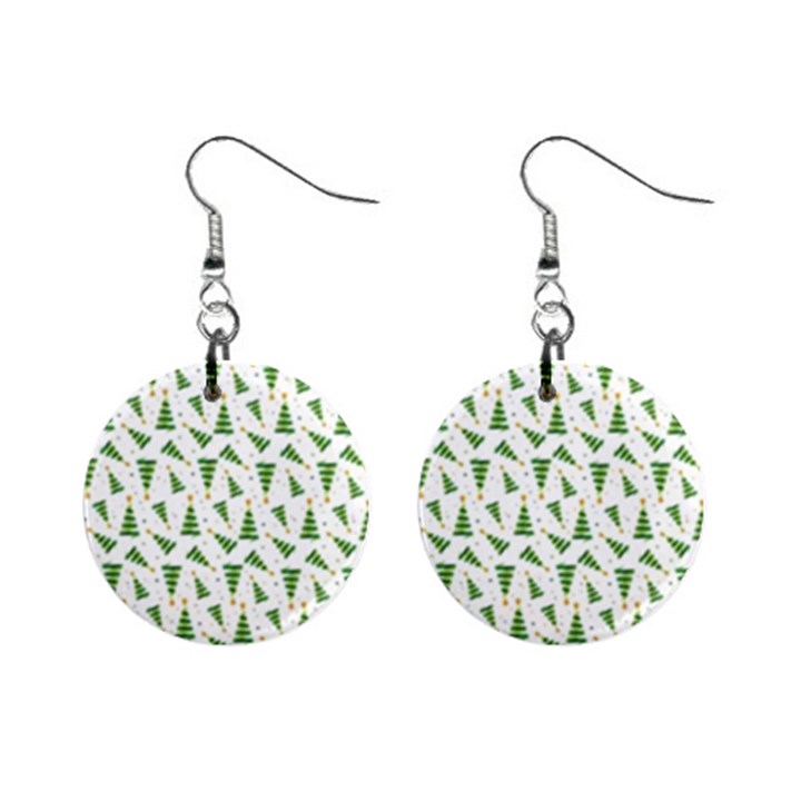 Christmas Tree Pattern Christmas Trees Mini Button Earrings