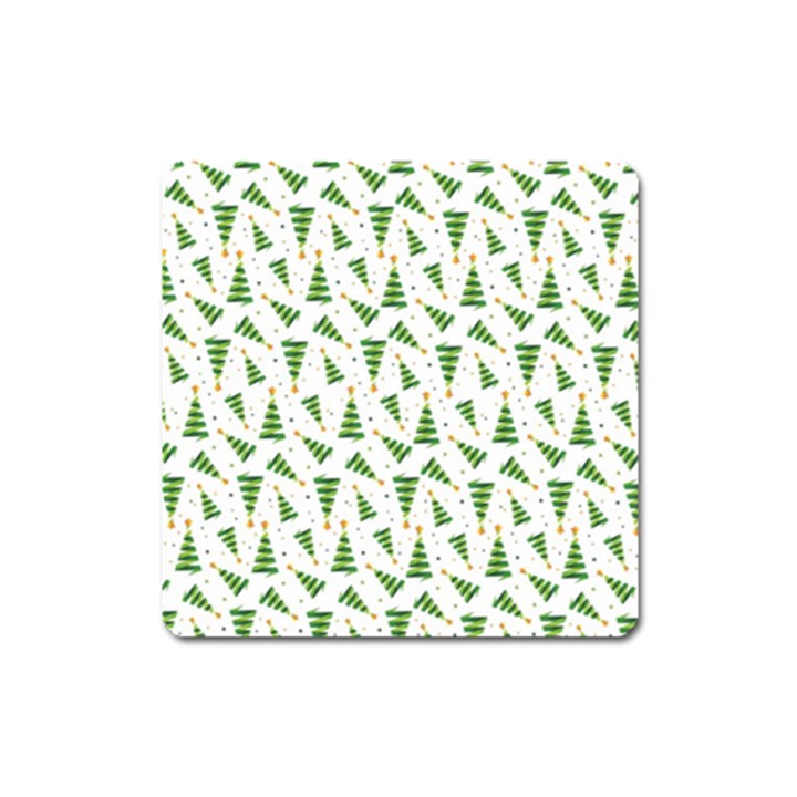 Christmas Tree Pattern Christmas Trees Square Magnet