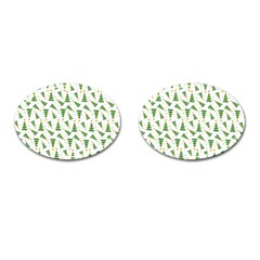 Christmas Tree Pattern Christmas Trees Cufflinks (Oval)