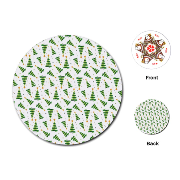 Christmas Tree Pattern Christmas Trees Playing Cards Single Design (Round)