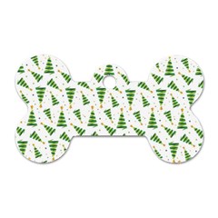 Christmas Tree Pattern Christmas Trees Dog Tag Bone (two Sides) by Ravend