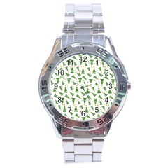 Christmas Tree Pattern Christmas Trees Stainless Steel Analogue Watch