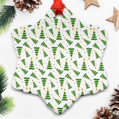 Christmas Tree Pattern Christmas Trees Ornament (snowflake) by Ravend