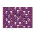 Background Halloween Pattern Pumpkin Skeleton Bat Sticker A4 (10 pack) Front