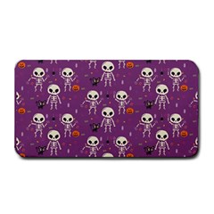 Background Halloween Pattern Pumpkin Skeleton Bat Medium Bar Mat by Ravend