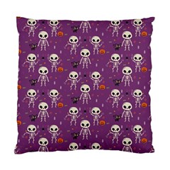 Background Halloween Pattern Pumpkin Skeleton Bat Standard Cushion Case (one Side) by Ravend