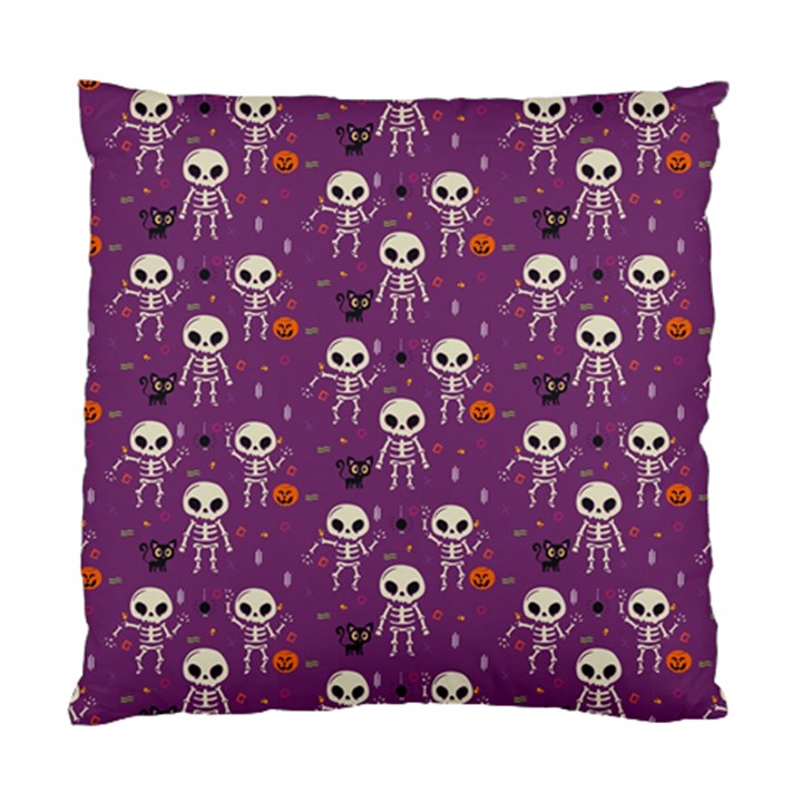 Background Halloween Pattern Pumpkin Skeleton Bat Standard Cushion Case (One Side)