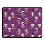 Background Halloween Pattern Pumpkin Skeleton Bat Fleece Blanket (Small) 50 x40  Blanket Front