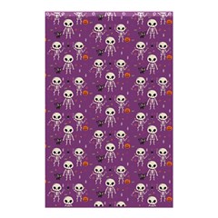 Background Halloween Pattern Pumpkin Skeleton Bat Shower Curtain 48  X 72  (small)  by Ravend