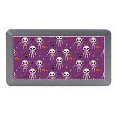 Background Halloween Pattern Pumpkin Skeleton Bat Memory Card Reader (mini) by Ravend