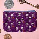 Background Halloween Pattern Pumpkin Skeleton Bat Large Coin Purse Back