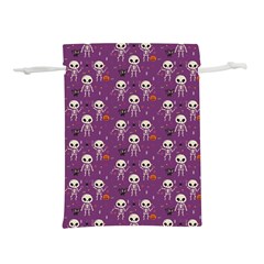 Background Halloween Pattern Pumpkin Skeleton Bat Lightweight Drawstring Pouch (m) by Ravend