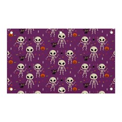 Background Halloween Pattern Pumpkin Skeleton Bat Banner And Sign 5  X 3 