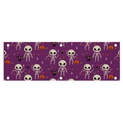 Background Halloween Pattern Pumpkin Skeleton Bat Banner And Sign 6  X 2  by Ravend