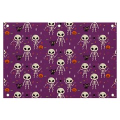 Background Halloween Pattern Pumpkin Skeleton Bat Banner And Sign 6  X 4  by Ravend